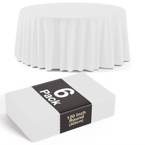 Crown Display White Round Disposable Tablecloth For Parties- 120 Inch ...