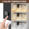 DORESshop 3-Light Black Gold LED Vanity Light, Glass Shade 3.54in D x 4.72in H, Tri-Color Dimmable - 4 of 4