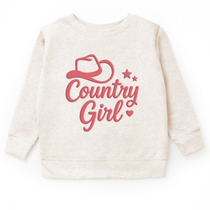 Country Girl Hat Puff Print  - Youth Graphic Sweatshirt - 1 of 4