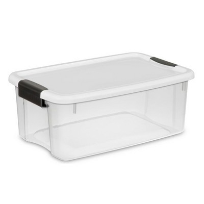 Sterilite 18 Quart Clear Plastic Stackable Storage Container Bin Box Tote with White Latching Lid Organizing Solution for Home & Classroom, 36 Pack
