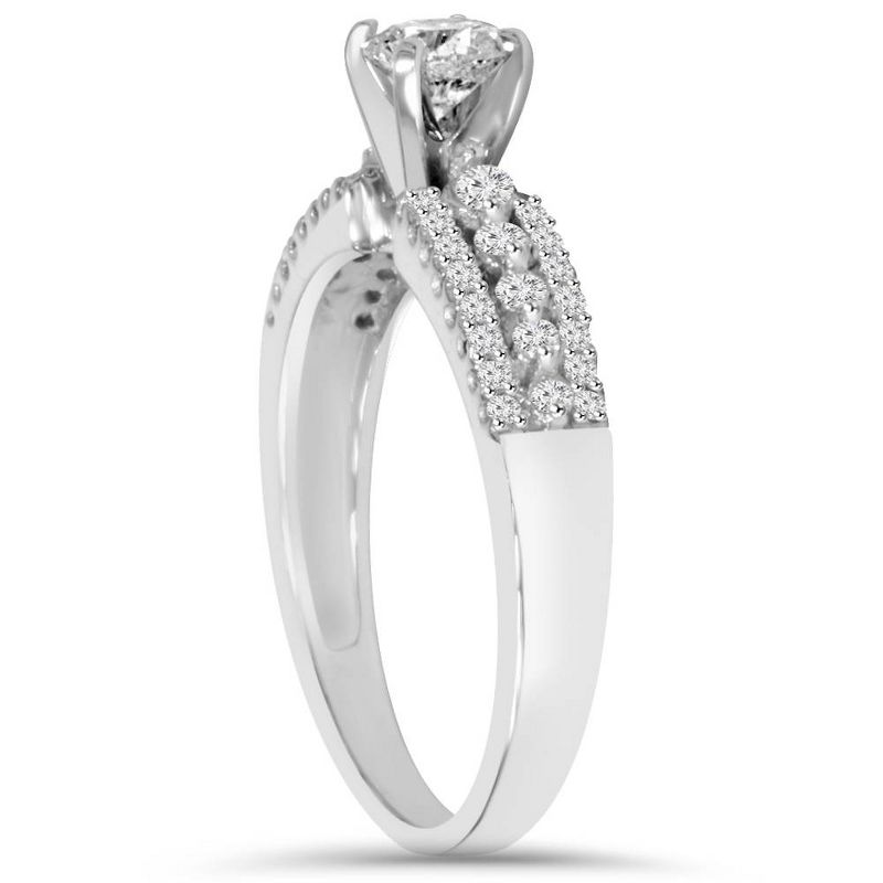 Pompeii3 5/8ct Pave Diamond Engagement Ring 14K White Gold, 3 of 5