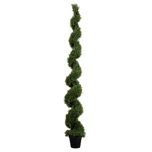 Nearly Natural 9-ft UV Resistant Artificial Rosemary Spiral Topiary Tree (Indoor/Outdoor) - 1 of 4