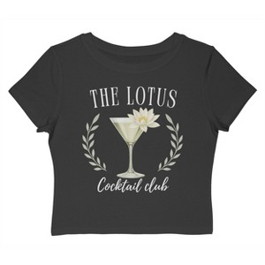 Rerun Island Women's Lotus Cocktail Club Luxury Paradise Drama Short Sleeve Graphic Cotton Baby Tee - 1 of 4