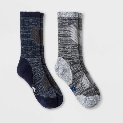 Men's Trekker Peak Crew Socks 2pk - All in Motion™ Blue/Gray 6-12