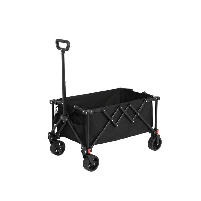 Folding Wagon Cart with All Terrain Wheels, Heavy Duty Utility Cart with Adjustable Handle for Camping, Garden, Sports, Shopping-The Pop Home