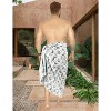 LA LEELA Men's Swimwear Cover Up Samoan Beachwear Summer Long Wrap Casual Vacation Lava Lava for Men Sarongs Cover-Up One Size Black Boat - 3 of 4