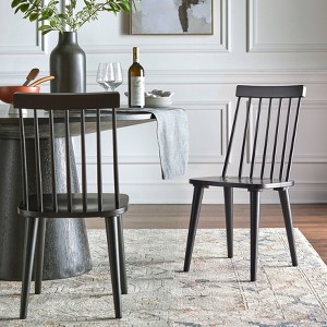Lifestorey Set of 2 Lowry Farmhouse Solid Wood Spindle Dining Chairs - 1 of 4