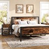 GustoWave Industrial Style Side Table With Drawers And Storage Shelves - Vintage Nightstand For Bedroom, Living Room, Small Space, Brown - 3 of 4