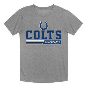 NFL Indianapolis Colts Boys' Gray Heather Short Sleeve Poly T-Shirt - 1 of 1