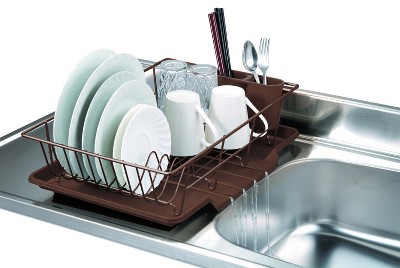 Home Basics Chrome Plated Steel Dish Rack With Tray : Target