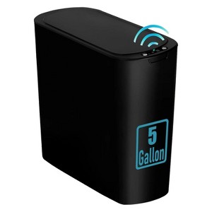 Aoibox Motion Sensor Trash Can with Lid, Automatic Touchless Garbage Bin for Bathroom, Office, Bedroom, Living Room, Slim Design, Odor Control (Black) - 1 of 4