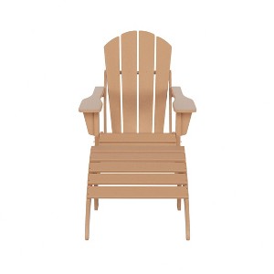 WestinTrends Malibu HDPE Outdoor Patio Folding Poly Adirondack Chair with Ottoman (2-Piece Set) - 1 of 4