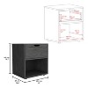 NicBex 1 Drawer Nightstand with Handle Free Design,Bedside Table with Open Storage Shelf,Modern Side Table for Bedroom - 3 of 4