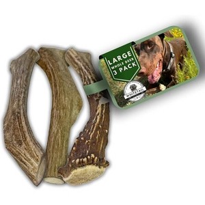WhiteTail Naturals Deer Antler Dog Chews for Large & Aggressive Chewers – 3 Pack Long-Lasting Natural Treats for Oral Health - 1 of 4