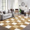 Area Rug, Home Decor Classic Plaid Modern Rug - Non Slip Washable Thin Versatile Carpet for Living Room Bedroom Entryway Office Dining Room Hallway - 3 of 4