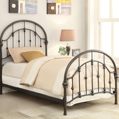 Twin Size Metal Platform Bed with Headboard for Bedroom