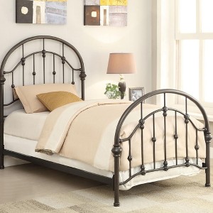 Twin Size Metal Platform Bed with Headboard for Bedroom - 1 of 4