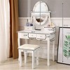 5-Drawer Dressing Table with Single Mirror with Light Bulb Household Accessories - 2 of 3