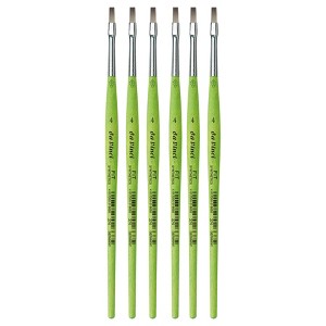 da Vinci FIT Synthetics Student Brush, Synthetic, Acrylic & Tempera, Flat, Series 374, Size 4, Pack of 6 - 1 of 3