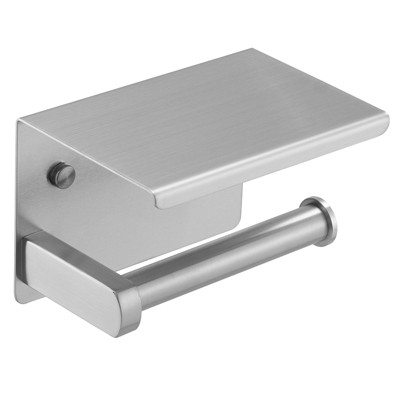 Wall Mount Toilet Paper Holder with Mobile Shelf Stainless Steel Rustproof Tissue Paper Holder