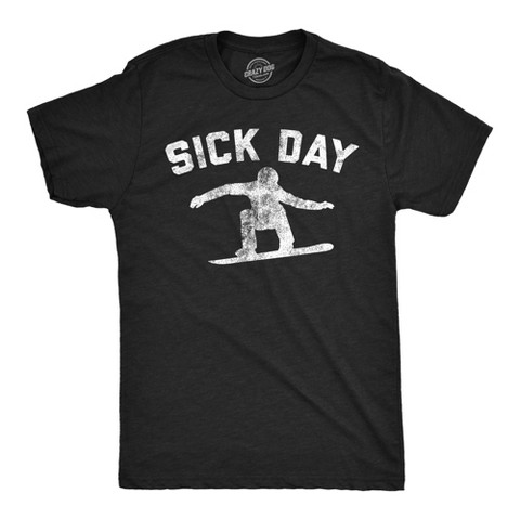 Мужские футболки Crazy Dog T-Shirts, Inc. Mens Funny T Shirts Sick Day Snowboarding Sarcastic Snowboarder Joke Tee For Men - Crazy Dog Men's T Shirt with Fun Design Black XL