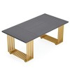 Resenkos Computer Desk, Office Desk, Study Desk,70.9" Executive Desk, Modern Office Computer Desk Conference Table,Gray & Gold - 3 of 4