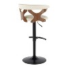 LumiSource Set of 2 Gardenia Adjustable Barstools Black Metal/Walnut Wood/Cream PU - 4 of 4
