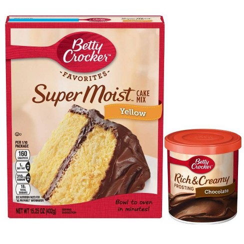 Betty Crocker Super Moist Yellow Cake Mix Chocolate Frosting Bundle : Target