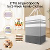 2Pack 75L Large Freestanding Collapsible Laundry Basket Hamper with Handles Waterproof Clothes Hamper - 2 of 4