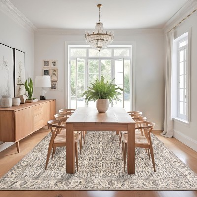Hillstone 5x8 Red Synthetic Vintage Medallion Area Rug