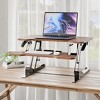 Mount-It! Compact Standing Desk Converter with 30" Desktop, Dark Walnut Woodgrain - 2 of 4