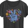 Women's - Instant Message - Peace Sign & Flowers Short Sleeve Graphic T-Shirt - 2 of 4