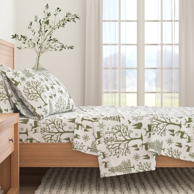 100% Cotton Outdoor Print Flannel Sheet Set - Great Bay Home