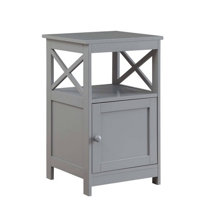 Oxford End Table with Cabinet Gray - Breighton Home