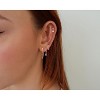 Gold Earrings for Women, 14k Gold Plated Dangle Huggie Earrings for Women Trendy Dainty Gold Hoop Earring Stacks Pearl Chain Drop Cartilage - 3 of 4
