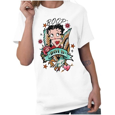 Betty Boop Bold Eagle Rose Tattoo Womens Graphic T Shirt Tees Brisco Brands