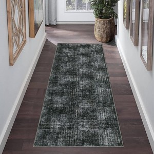 Coucheta Washable Area Rug - Non-Slip Modern Checkered Rug, Stain Resistant Low Pile Carpet for Living Room & Bedroom, Plaid Design - 1 of 4
