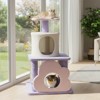 Costway 31.5” Cute Modern Cat Tree with Condo Top Perch Jute Scratching Posts Hanging Toy Blue/Purple - 2 of 4