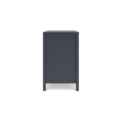 Navy Blue Transitional Six Drawer Dresser with Levelers