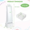 Costway Kid Freestanding Jewelry Armoire 2-in-1 Full Length Mirror Storage Drawer Pink/White - 3 of 4