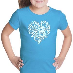 LA Pop Art Girl's Word Art T-shirt - LOVE - 1 of 4