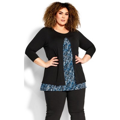 Women's Plus Size Alex Print Tunic - Abstract Blue | Avenue : Target