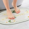 Unique Bargains Bathroom Bathtub Thin Fashion Washable PVC Rubber Non-Slip Quick Dry Absorbent Oval Bath Mat - 2 of 4