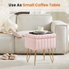 TUYOHW 16" Storage Ottoman,Faux Fur Vanity Stools with 4 Metal Legs & Anti-Slip Adjustable Feet,Ottoman for Living Room,Entryway - 4 of 4