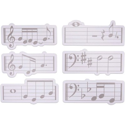 Paper Junkie 6-Pack Music Note Sticky Notes Memo Pads 6.3 x 2.5 in