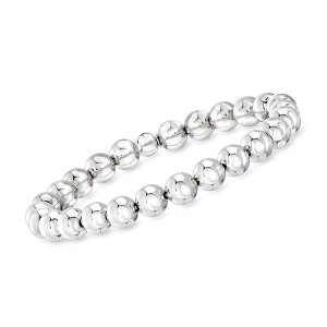Ross-Simons Italian 8mm Sterling Silver Bead Stretch Bracelet - 1 of 4