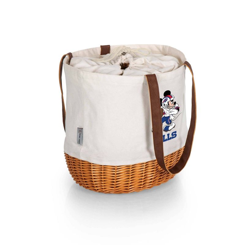 NFL Buffalo Bills Mickey Mouse Coronado Canvas and Willow Basket Tote - Beige Canvas, 3 of 6