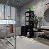 GlasFlength 64.76" Bathroom Storage Cabinets Bathroom Floor Cabinet Freestanding Tower Cabinet with 3 Tier Shelves for Bathroom, Black - 2 of 4