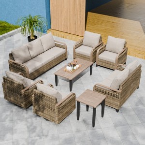 EAGLE PEAK Wicker Outdoor Patio Conversation Set - 1 of 4