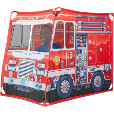 Fire Truck Pop-Up Play Tent for Easy Access for Toddlers Kids Pretend Vehicle Use Indoor/Outdoor Can Fit Crib Bed for Fire Engine Playhouse for Boys Girls Kids 